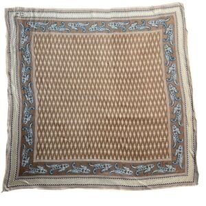 Desco Scarf 70 Rayon 30 Silk Brown Paisley Animal Print Made in‎ Japan